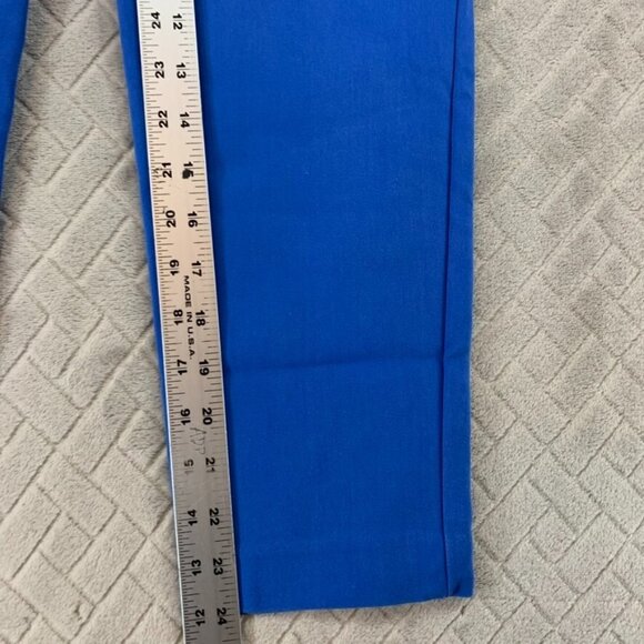 Ecru Womans 4 Office Dress Pants Bright Blue Skinny Ankle Mid Rise Stretch - Picture 9 of 15